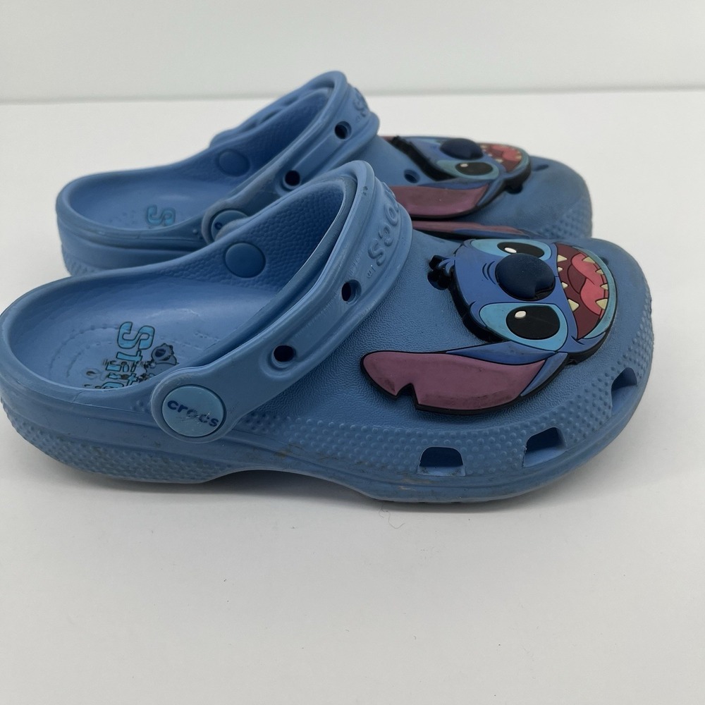 Disney Lilo & Stitch Crocs Kids Shoe Sizes 12 Classic Clog Blue Slip On - Picture 5 of 6
